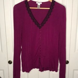 DKNY Button Up Pajama Top Sz L